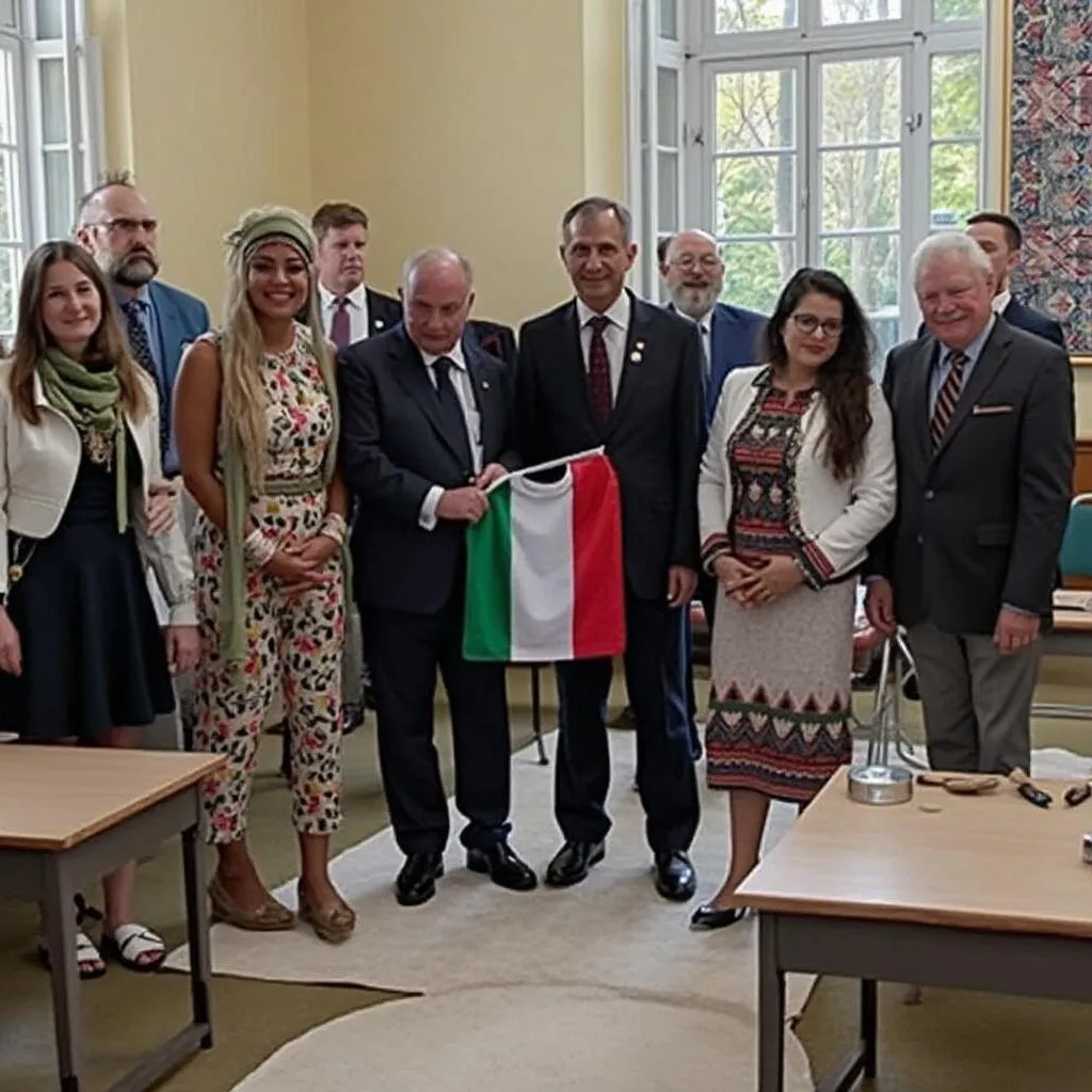 Visita de delegación italiana
