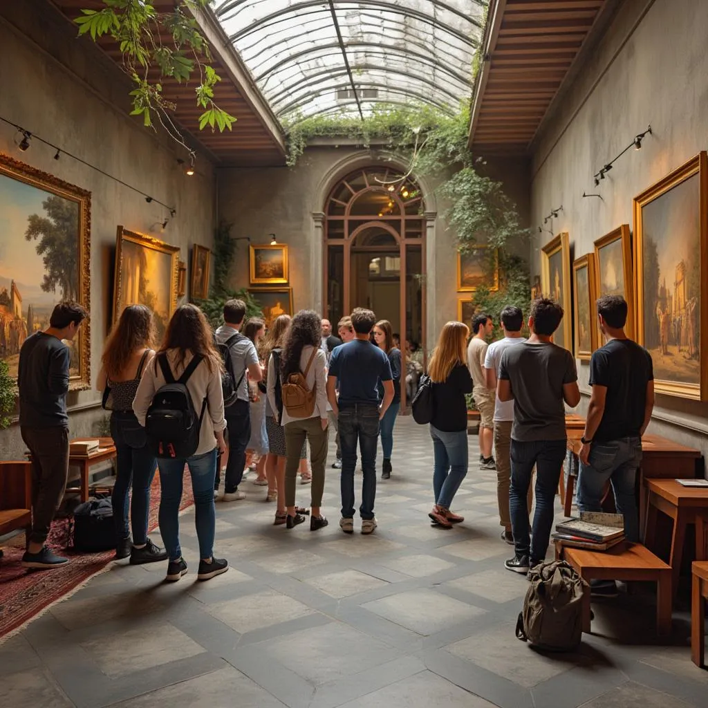 Estudiantes explorando la cultura italiana